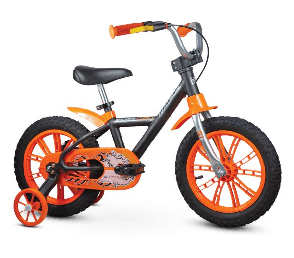 Bicicleta Infantil Aro 14 - Nathor First Pro - Aço - Preto e Laranja