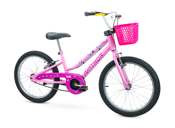 Bicicleta Infantil Aro 20 - Nathor Bella - Aço - Rosa