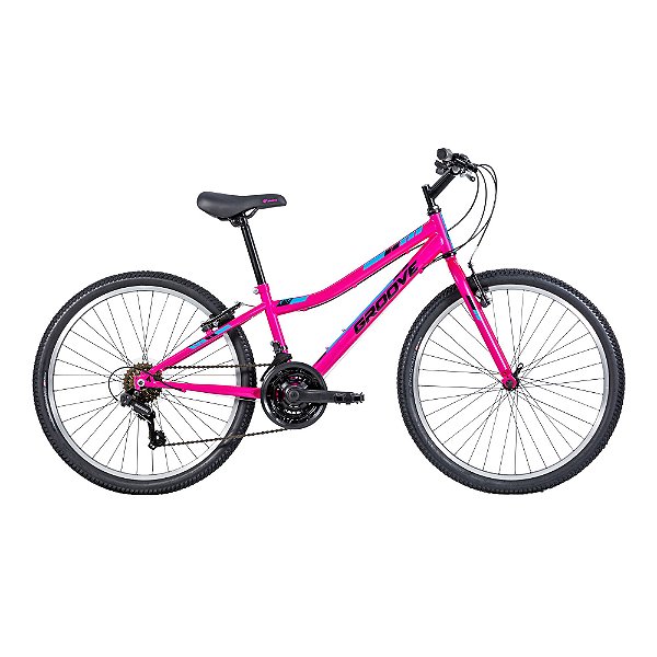 Bicicleta Infantil Aro 24 - Groove Indie - 21 Velocidades - Aço - Rosa Neon