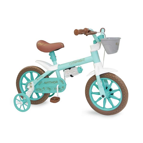 Bicicleta Infantil Aro 12 - Nathor Antonella - Aço - Azul ou Rosa Pastel