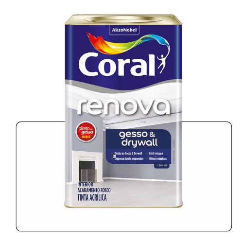 Direto no Gesso e Drywall Renova Branco 18L Fosca  Coral