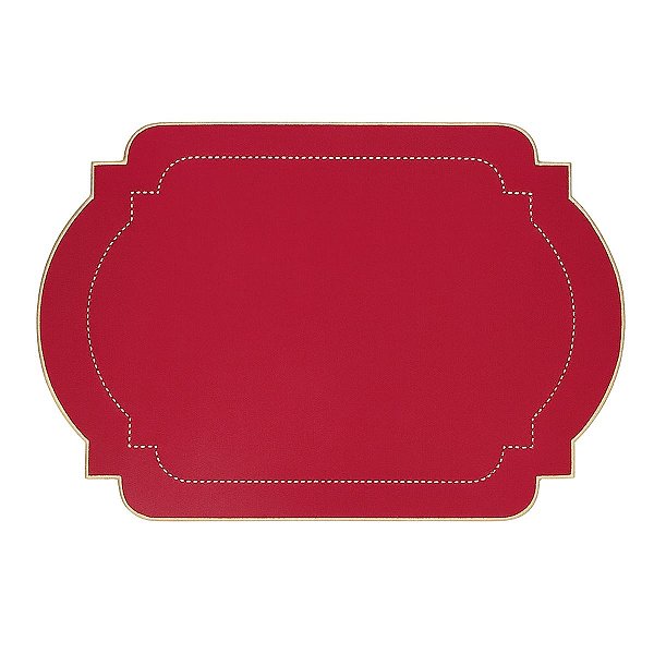 Jogo Americano Lona Vermelho C/ Dourado 52x40
