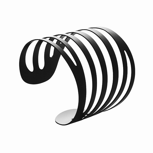 Porta Guardanapo  Curves Preto 4cm 4Unidades Lyor