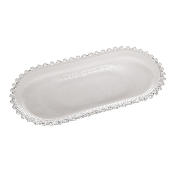 Travessa Cristal Oval Pearl 24x12x2cm