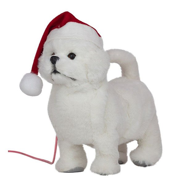 Cachorro Decorativo com Movimento Cromus Natal 17cm