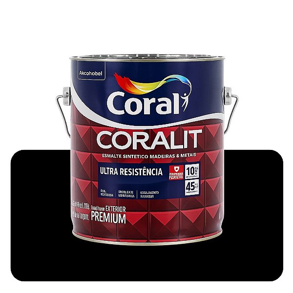 Coralit Ultra Preto Brilhante 0,900mL Coral