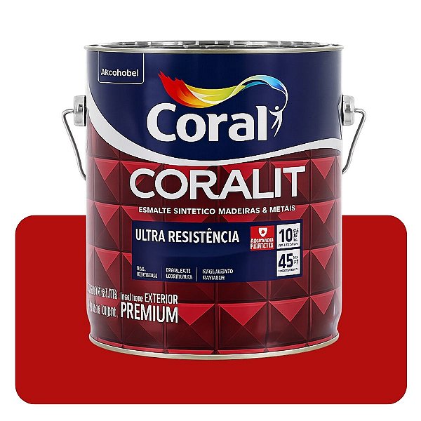 Coralit Ultra Vermelho Segurança Brilhante 3,6L Coral