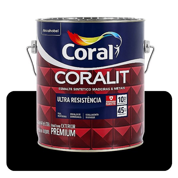 Coralit Ultra Preto Brilhante 3,6L Coral