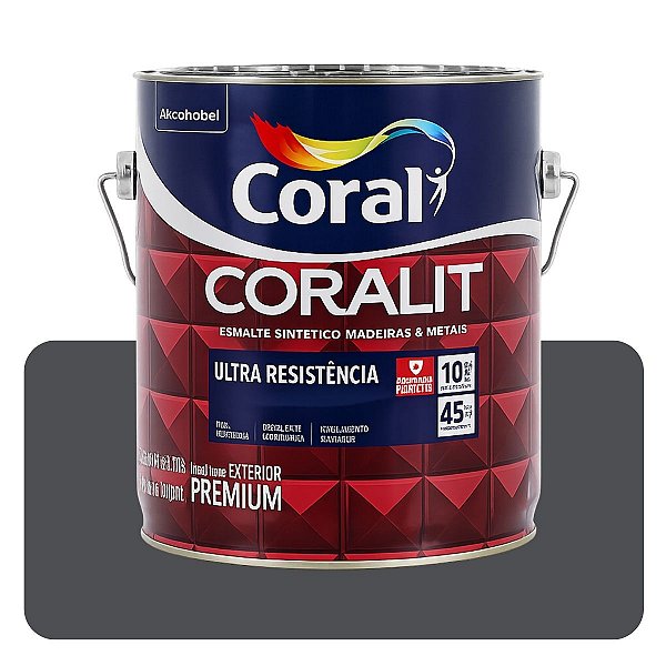 Coralit Ultra Cinza Escuro Brilhante 3,6L Coral