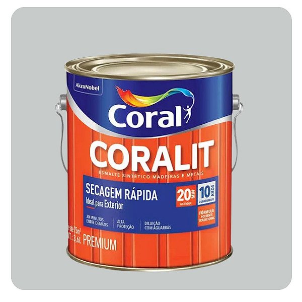 Coralit Secagem Rápida Brilhante Platina 3,6L Coral