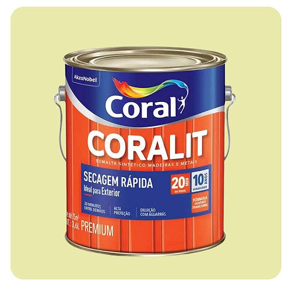 Coralit Secagem Rápida Brilhante Marfim 3,6L Coral