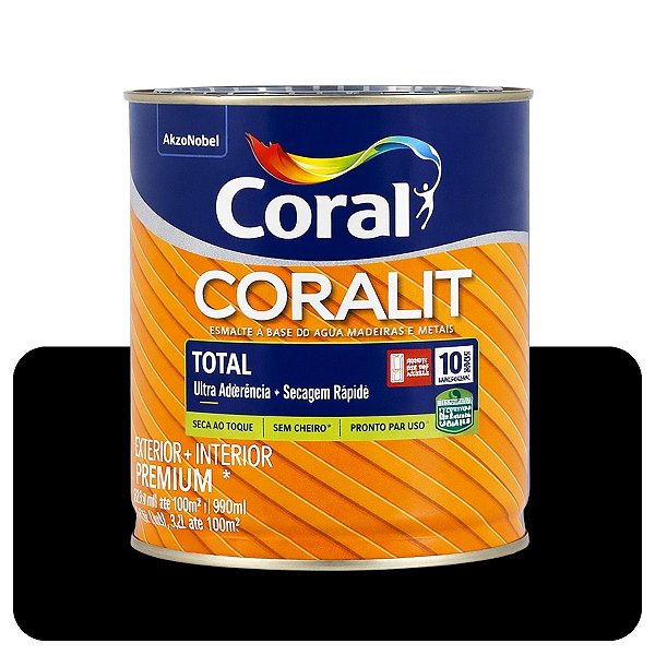 Coralit Total Preto Brilhante 3,6L Balance Coral