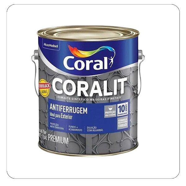 Coralit Ferrolack Brilhante Branco  3,6L Coral