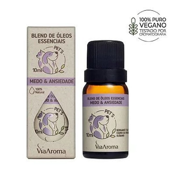 Blend de Óleo Essencial  Pets Medo e Ansiedade Aromatherapy Via Aroma - 10ml
