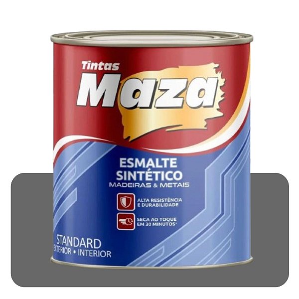 Esmalte Brilhante Cinza Escuro 3,6L Sintético Solvente 00590 Maza