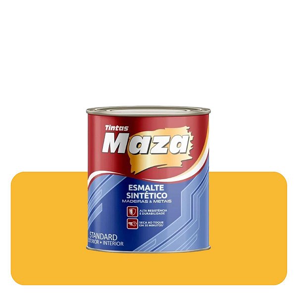 Esmalte Brilhante Amarelo Segurança 0,225ml Sintético Solvente Maza