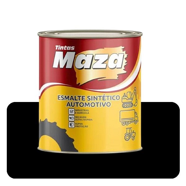 Esmalte Automotivo Preto Chassi Semi Brilho 900ml Agrícola Industrial Maza
