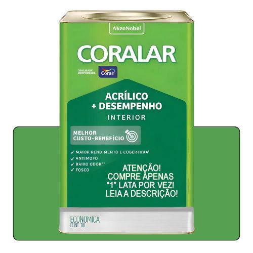 Coralar Verde Timbalada 18L Tinta Econômica Coral