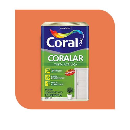 Coralar Laranja Maracatu 18L Tinta Acrílica Coral