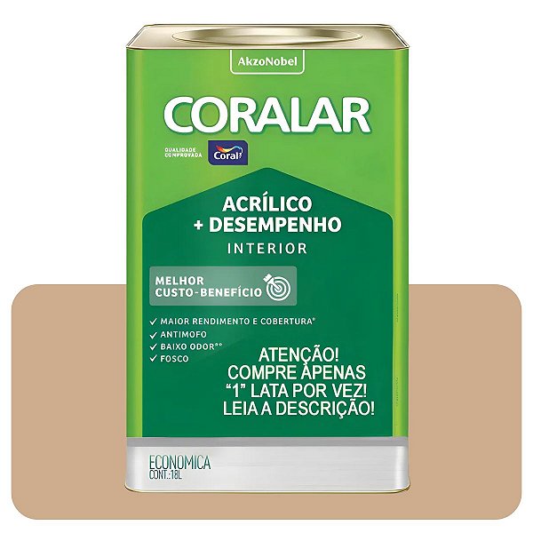 Coralar Camurça 18L Tinta Acrílica Economica Coral
