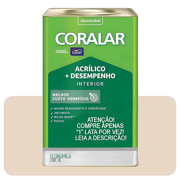 Coralar Areia 18L Tinta Acrílica Economica Coral