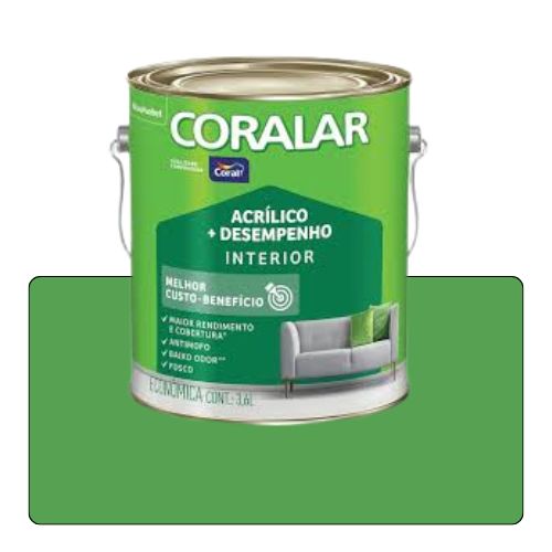 Coralar Verde Timbalada 3,6L Tinta Acrílico Econômica Coral