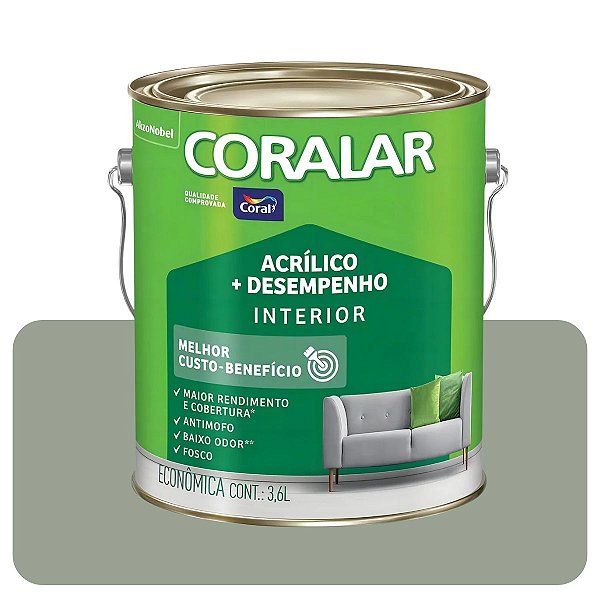 Coralar Concreto 3,6L Tinta Acrílico Econômica Coral