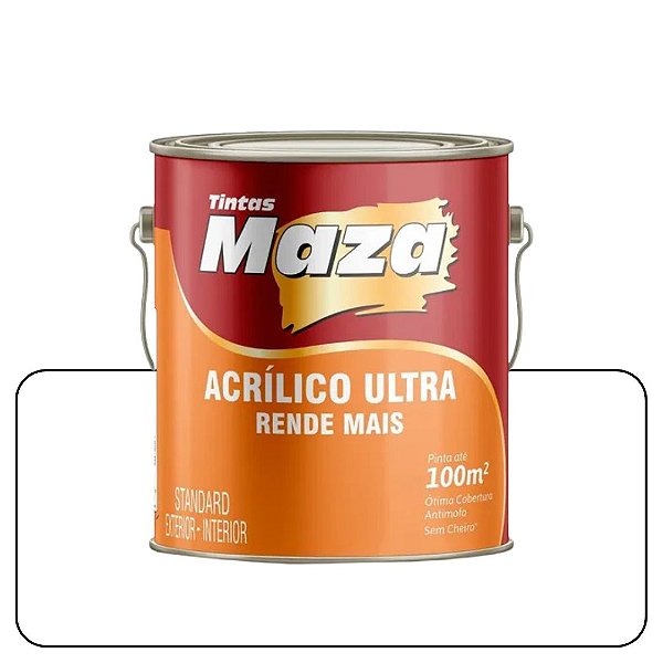 Tinta Acrílica Maza Ultra Branca 3,6L Fosco Rende Mais Standard