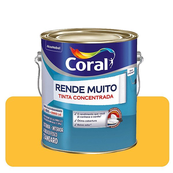 Rende Muito Amarelo Frevo 3,6L Tinta Standard Coral