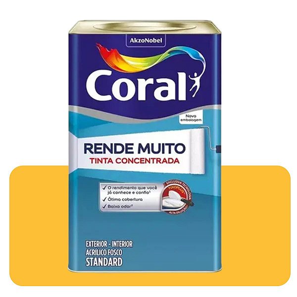 Rende Muito Amarelo Frevo 16L Tinta Standard Coral