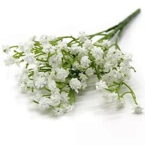 Gypso Branca Buquê Flor Artificial 30cm