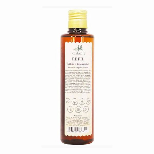 Refil Sabonete Liquido Salvia e Jabuticaba 200 ML I Jordanie