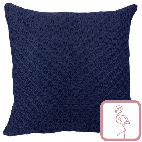 Almofada Tricô Trama Favo Luxo Azul Marinho 52X52 046-93 Decortextil