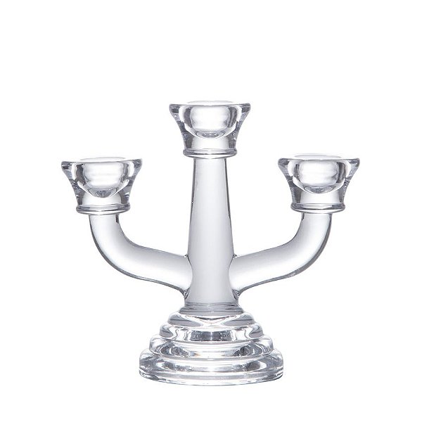 Candelabro de Vidro para 3 Velas Allure 15x7x13cm - Rojemac