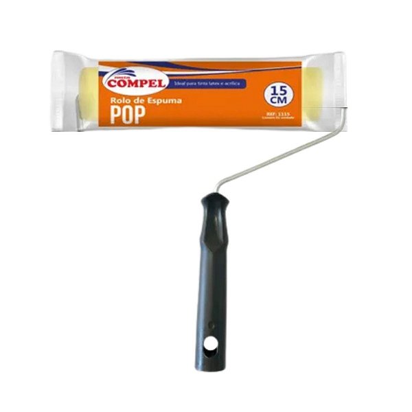 Rolo 15cm Espuma Amarela Compel
