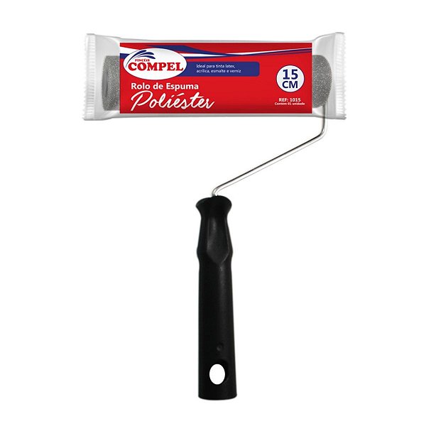 Rolo 15cm Espuma Cinza Compel 0.1015