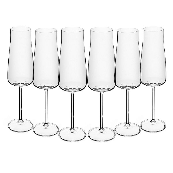 Taça de Champanhe C/6 Cristal Ecologico Alex 210ml Wolff