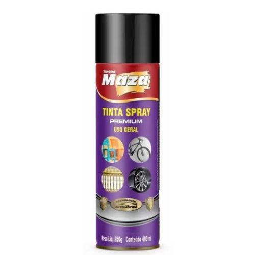 Spray uso geral Preto Brilhante 400ml Maza
