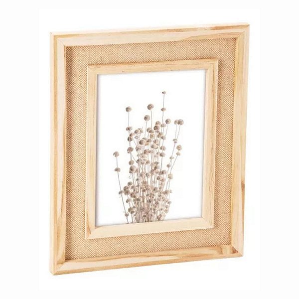 Porta Retrato MDF e Linho 15668 20x15 Mart