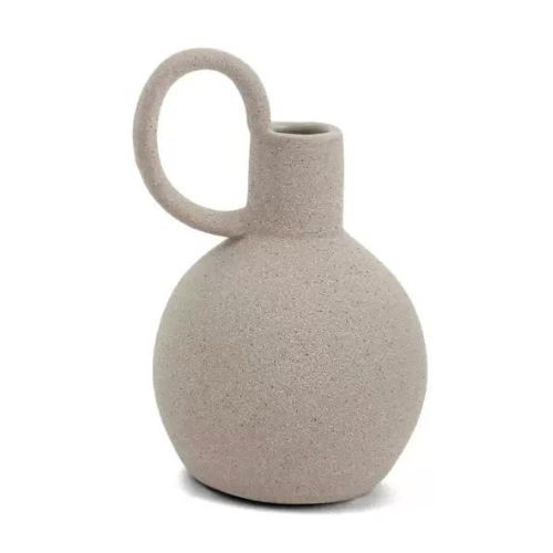 Mini Vaso Cerâmica 12x9x15cm Cinza 17561A Mart