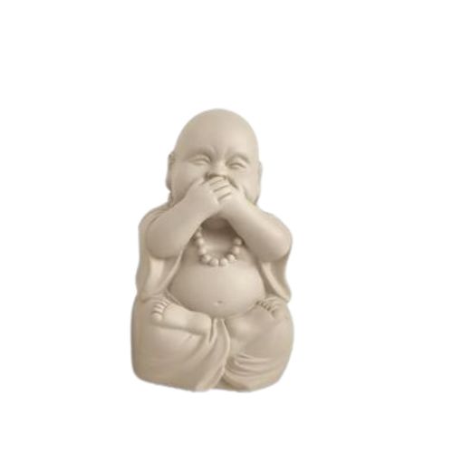 Escultura Mini Buda Cimento Não falo 17402C  12x7x7,5cm Mart