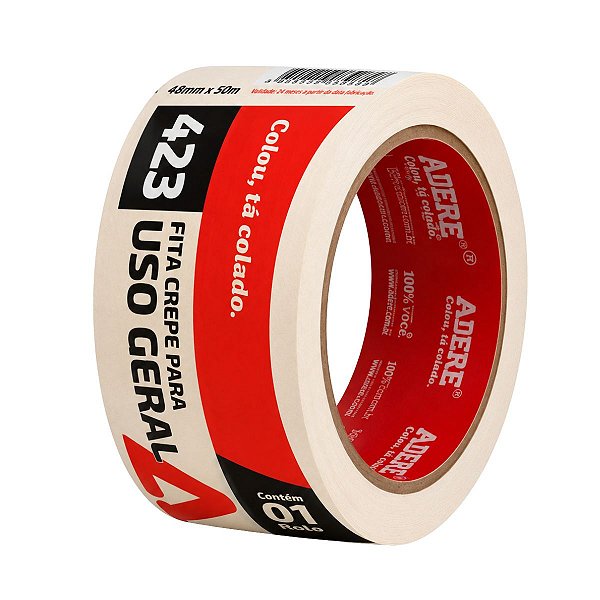 Fita Crepe Bege 48MMX50M Uso Geral 423 Adere