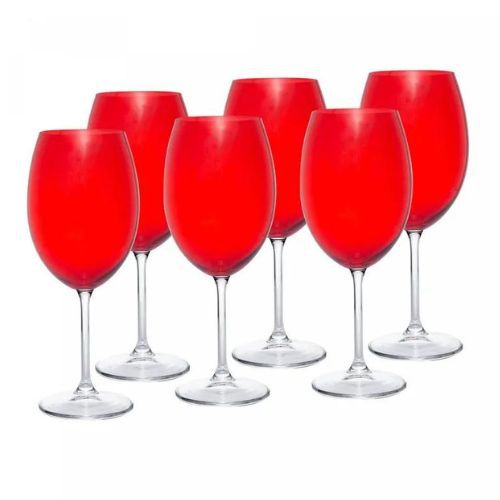 Taça de Vinho Banquet C/6 Vermelho 580ml 35713 Wolff