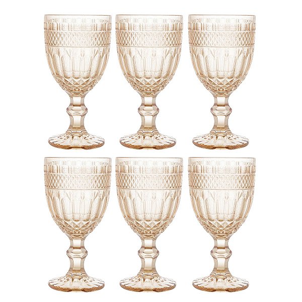 Taça De Água Brand C/6  Vidro Ambar 345ml 35460 Wolff