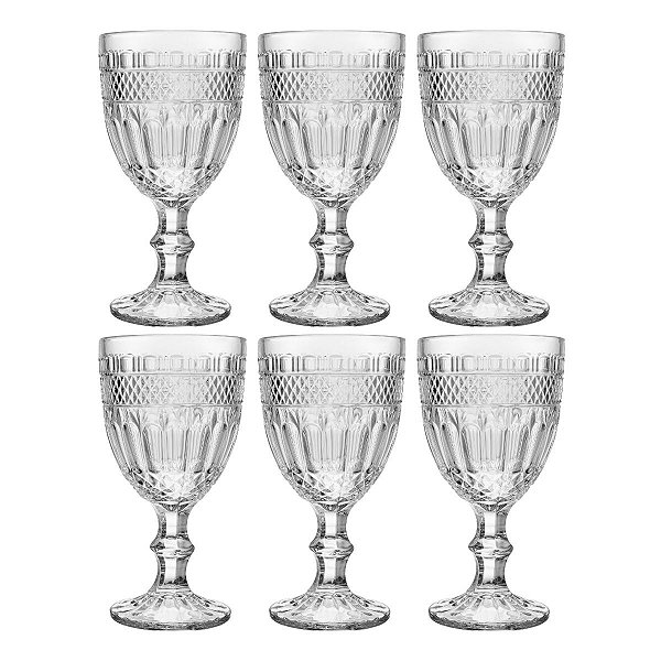 Taça De Água Brand C/6 Vidro Transparente 345ml 35459 Wolff