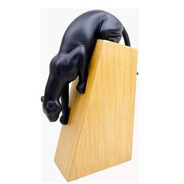 Escultura Pantera Preta Descendo Mart 35x9cm