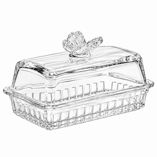Manteigueira Butterfly de Cristal 17x10,5x10cm 20598 Wolff
