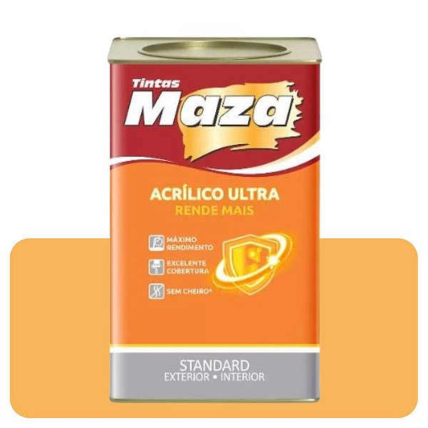 Tinta Acrílica Mel 18L Fosco Maza Ultra Standard Rende Mais