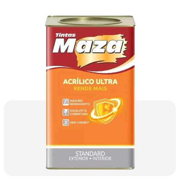 Tinta Acrílica Gelo 18L Fosco Maza Ultra Standard Rende Mais