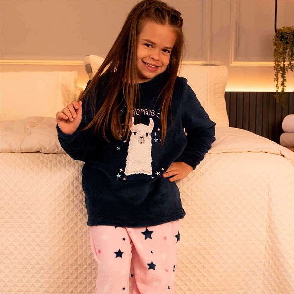 Pijama Mãe e Filha  Lhama Tamanho 6 Infantil